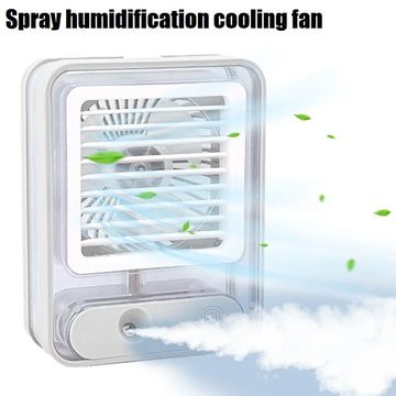 Portable Humidifier Air Conditioners Fan USB Electric Hydrocooling Fan LED Night Light Water Mist 3 in 1 Air Humidifie for Home