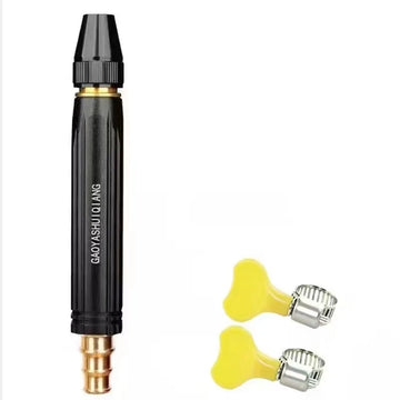 Black King High Pressure Water Gun Brass Nozzle Spray Head for Car Wash Home Garden Plastic Hose Nozzle with Copper Coated Tip