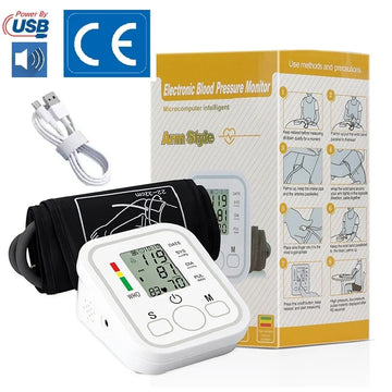 LCD Portable Health Care Pulse Meter BP Monitor Automatic Digital Arm Blood Pressure Monitor Tonometer Meter Sphygmomanometer