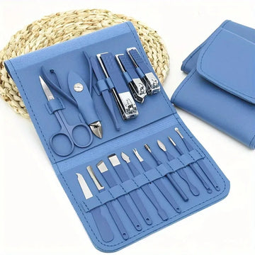 16Pcs Professional Nail Clippers Cuticle Nippers Set with Travel Bag Portable Nail Care Manicure Set Pedicure Kits Nail Trimmers