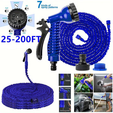 100 FT Expandable Magic Hose Lightweight Design Durable Materials 7 Water Spraying Functions Gun Home Garden Watering Tools