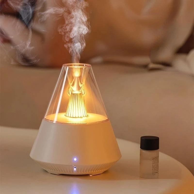 150ML USB Aromatherapy Diffuser Air Humidifier Remote Control Essential Oil Diffuser with Warm Night Light Home Aroma Humidifier