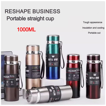 316 Stainless Steel Outdoor Car Portable Thermos Cup Large Capacity 1000Ml Men And Women Business Tea Separating Cup